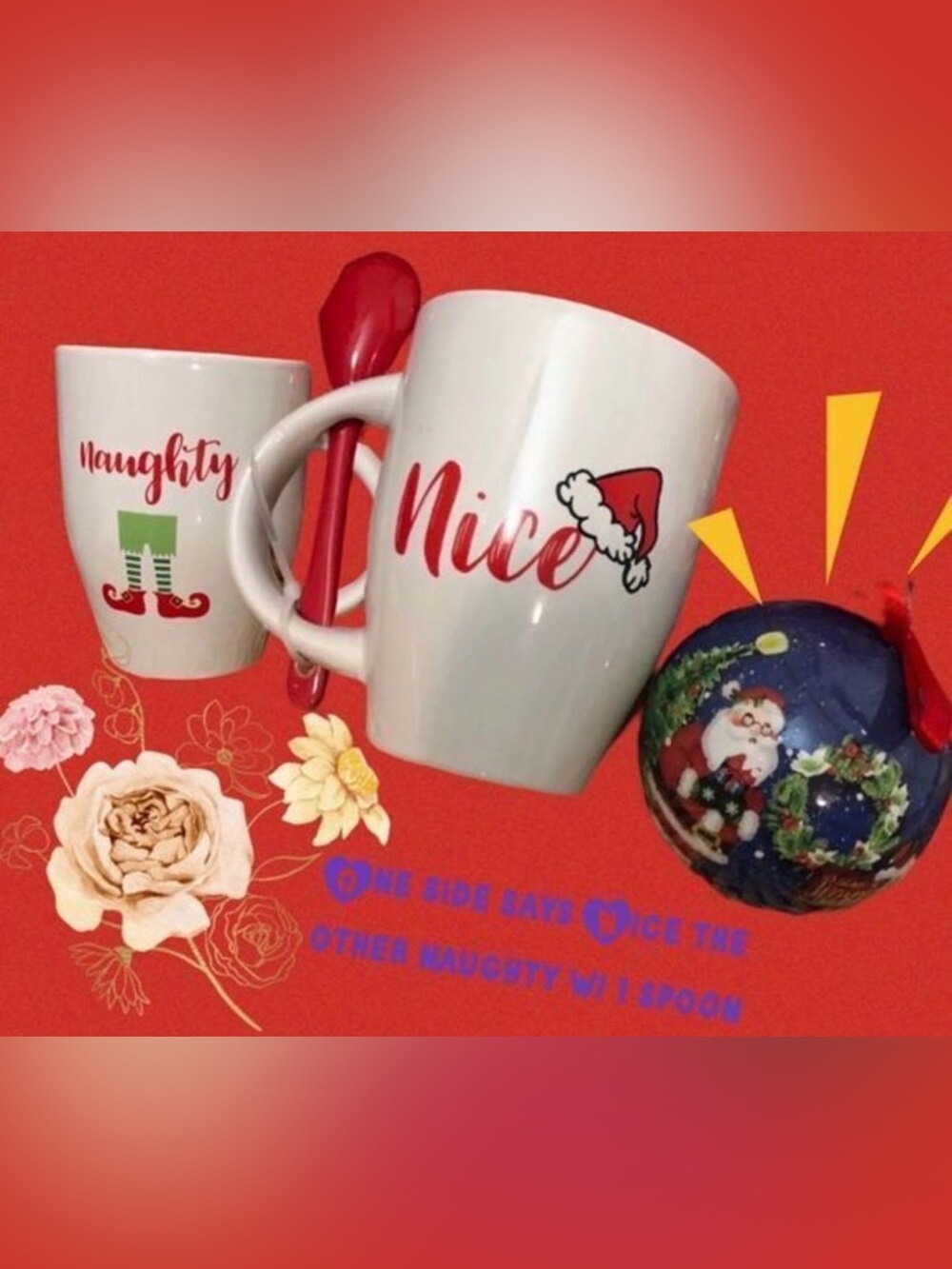 Are YOU Naughty or Nice Coffee Mug
+ Spoon and Ornament
BRAND NEW